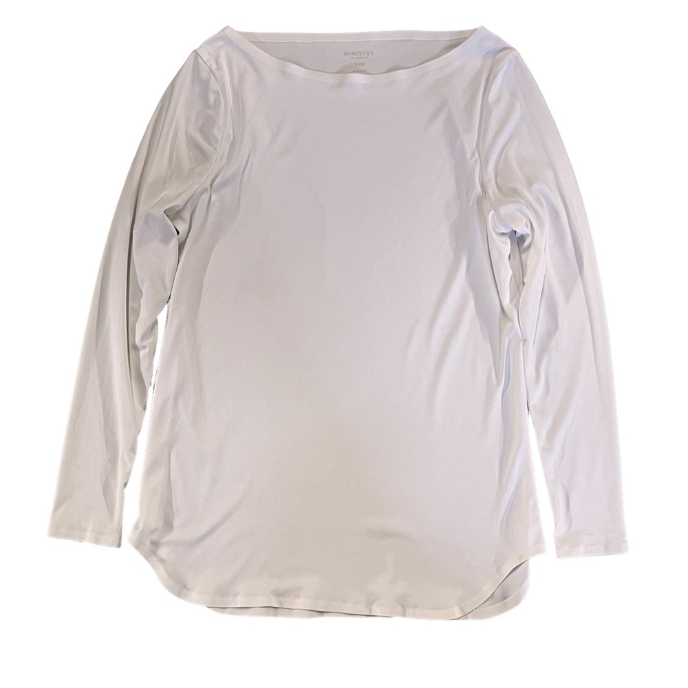 Ministry of Supply Soft Stretch Poly White Long Sleeve Lightweight Shirt XXS